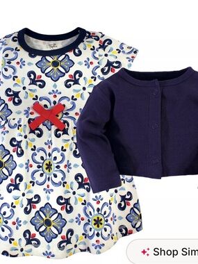 Touched by Nature Pottery Tile Dress and Cardigan Set 18m